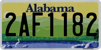 AL license plate 2AF1182