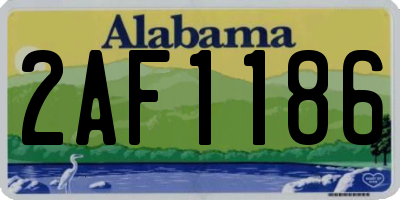 AL license plate 2AF1186