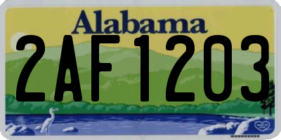 AL license plate 2AF1203