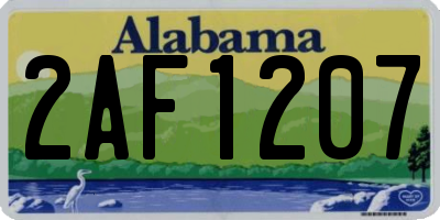 AL license plate 2AF1207