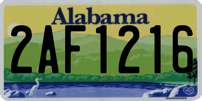 AL license plate 2AF1216