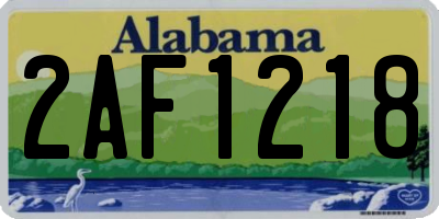 AL license plate 2AF1218