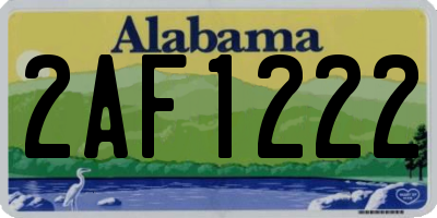 AL license plate 2AF1222