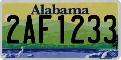 AL license plate 2AF1233