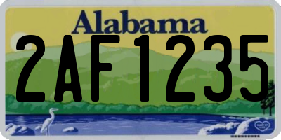 AL license plate 2AF1235