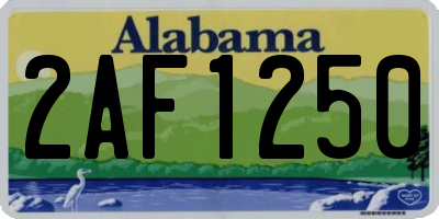 AL license plate 2AF1250
