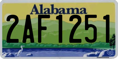 AL license plate 2AF1251