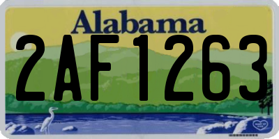 AL license plate 2AF1263