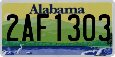 AL license plate 2AF1303