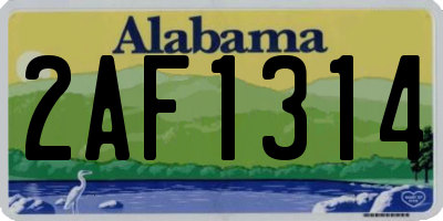 AL license plate 2AF1314