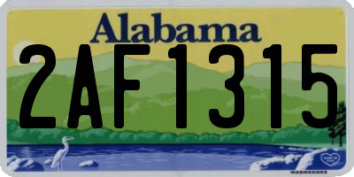 AL license plate 2AF1315