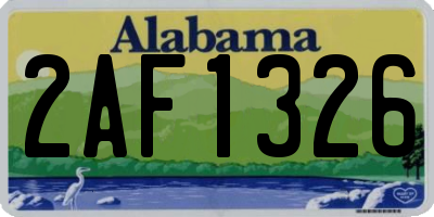 AL license plate 2AF1326
