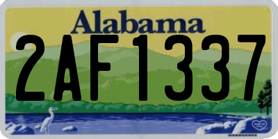 AL license plate 2AF1337