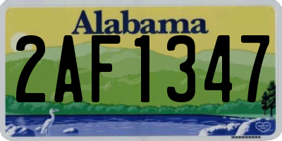 AL license plate 2AF1347