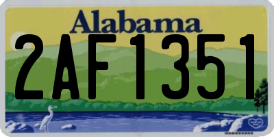 AL license plate 2AF1351