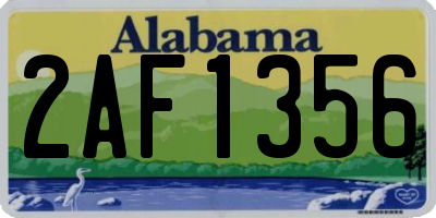 AL license plate 2AF1356