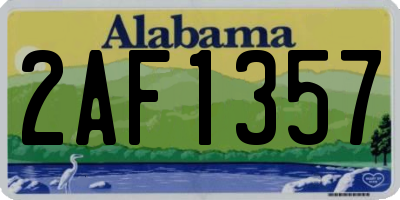 AL license plate 2AF1357