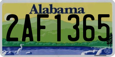 AL license plate 2AF1365