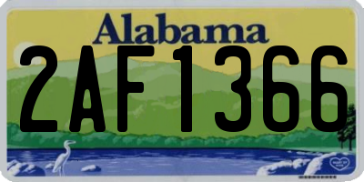 AL license plate 2AF1366