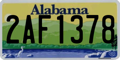 AL license plate 2AF1378
