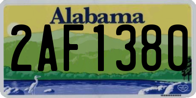 AL license plate 2AF1380