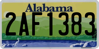AL license plate 2AF1383