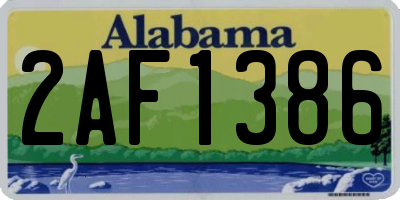 AL license plate 2AF1386