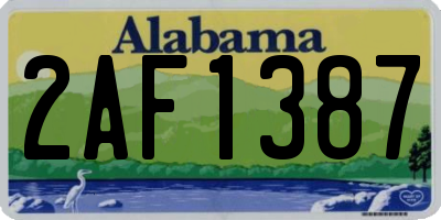 AL license plate 2AF1387