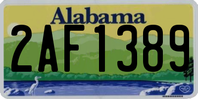 AL license plate 2AF1389