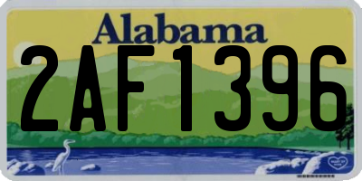 AL license plate 2AF1396