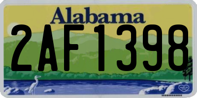 AL license plate 2AF1398