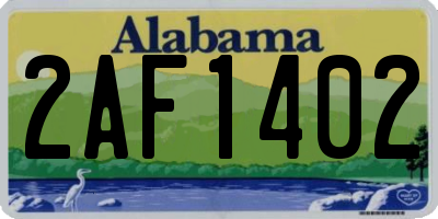 AL license plate 2AF1402