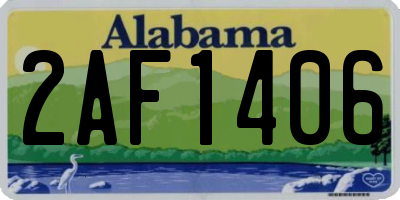 AL license plate 2AF1406