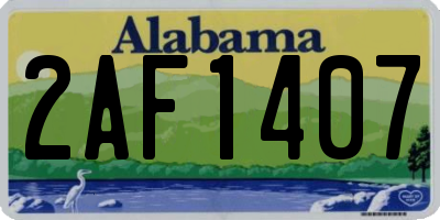 AL license plate 2AF1407