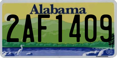 AL license plate 2AF1409