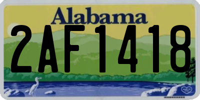 AL license plate 2AF1418