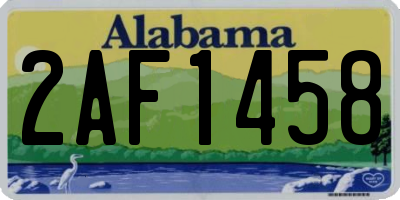AL license plate 2AF1458
