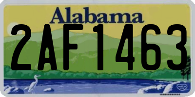 AL license plate 2AF1463