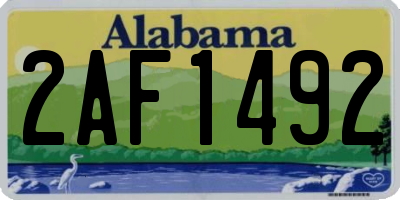 AL license plate 2AF1492