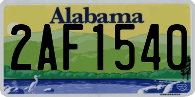 AL license plate 2AF1540