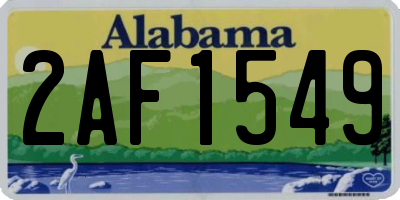 AL license plate 2AF1549