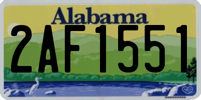 AL license plate 2AF1551