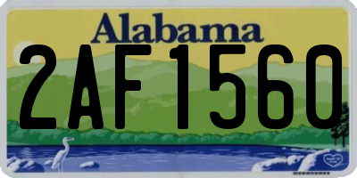 AL license plate 2AF1560