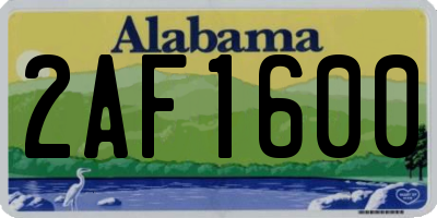 AL license plate 2AF1600