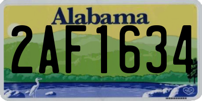 AL license plate 2AF1634