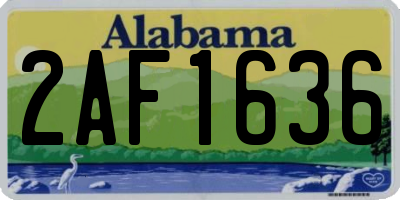 AL license plate 2AF1636