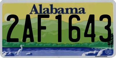 AL license plate 2AF1643