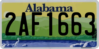 AL license plate 2AF1663