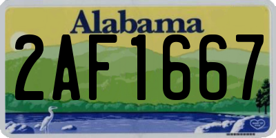 AL license plate 2AF1667