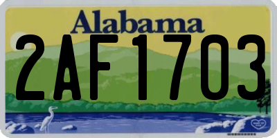 AL license plate 2AF1703